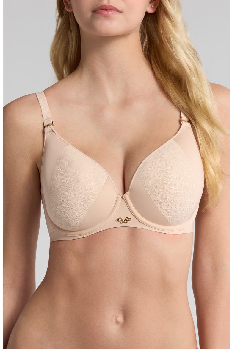Pure Lace Lightweight Underwire T-Shirt Bra, Main, color, NUDE BLUSH