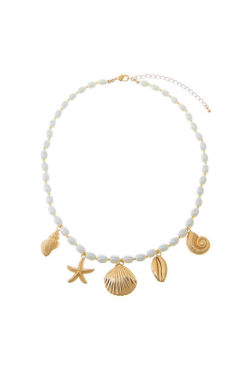 BY ADINA EDEN Pearl Ocean Charm Necklace, Alternate, color, Pearl White