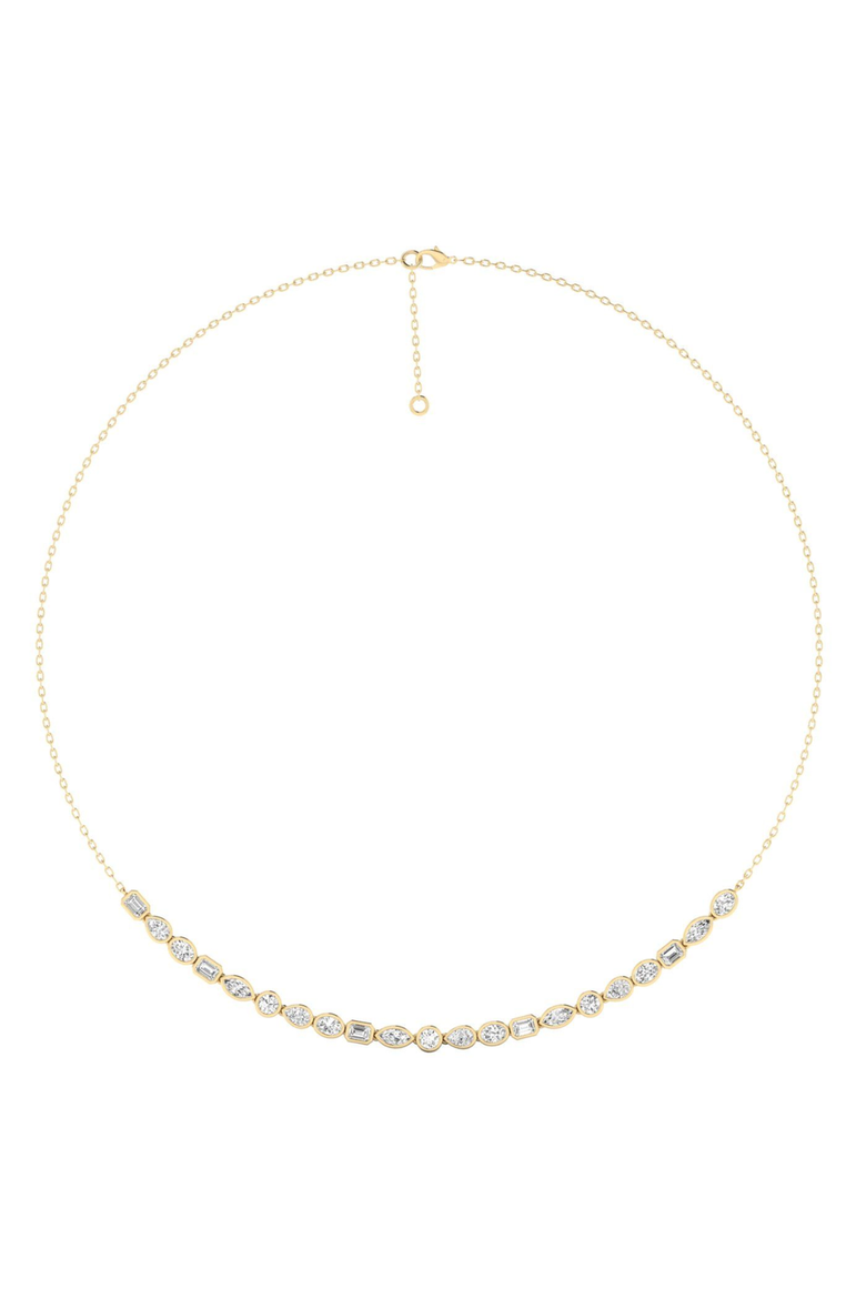 Multi Shape Half Bezel Tennis Lab Diamond in 14K, Main, color, Yellow Gold