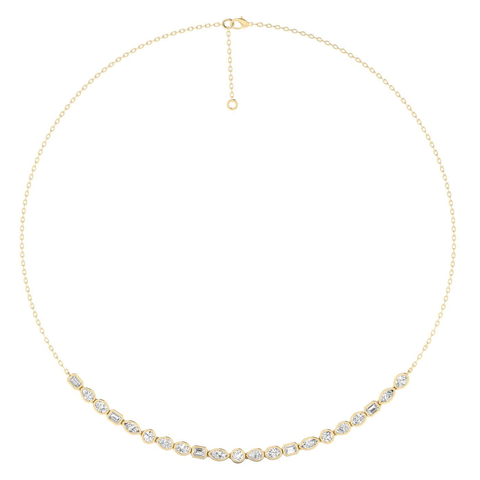 Multi Shape Half Bezel Tennis Lab Diamond in 14K