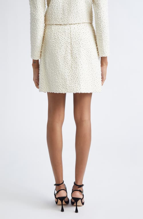 Carolina Herrera Faux Pearl Embellished Miniskirt In White