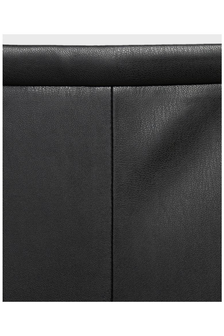 Paris Faux Leather A-Line Midi Skirt, Alternate, color, BLACK