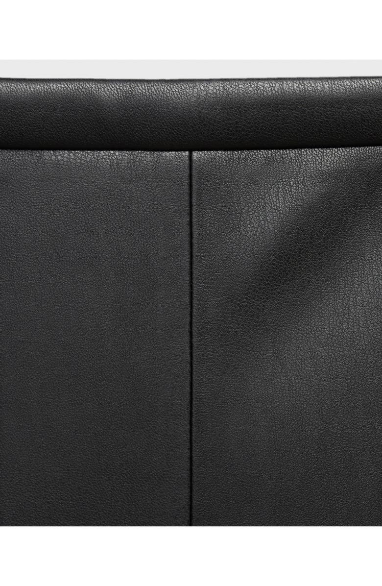 MANGO Paris Faux Leather A-Line Midi Skirt, Alternate, color, Black