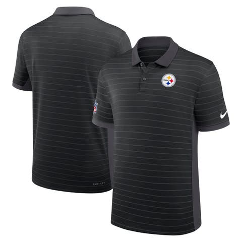 Men's Nike Black Pittsburgh Steelers Sideline Victory Stripe Performance Polo