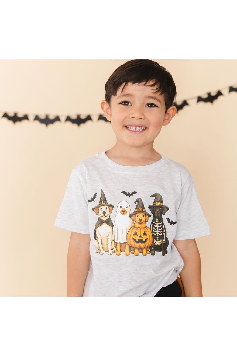 Halloween Puppies Short Sleeve T-Shirt, Alternate, color, Ash