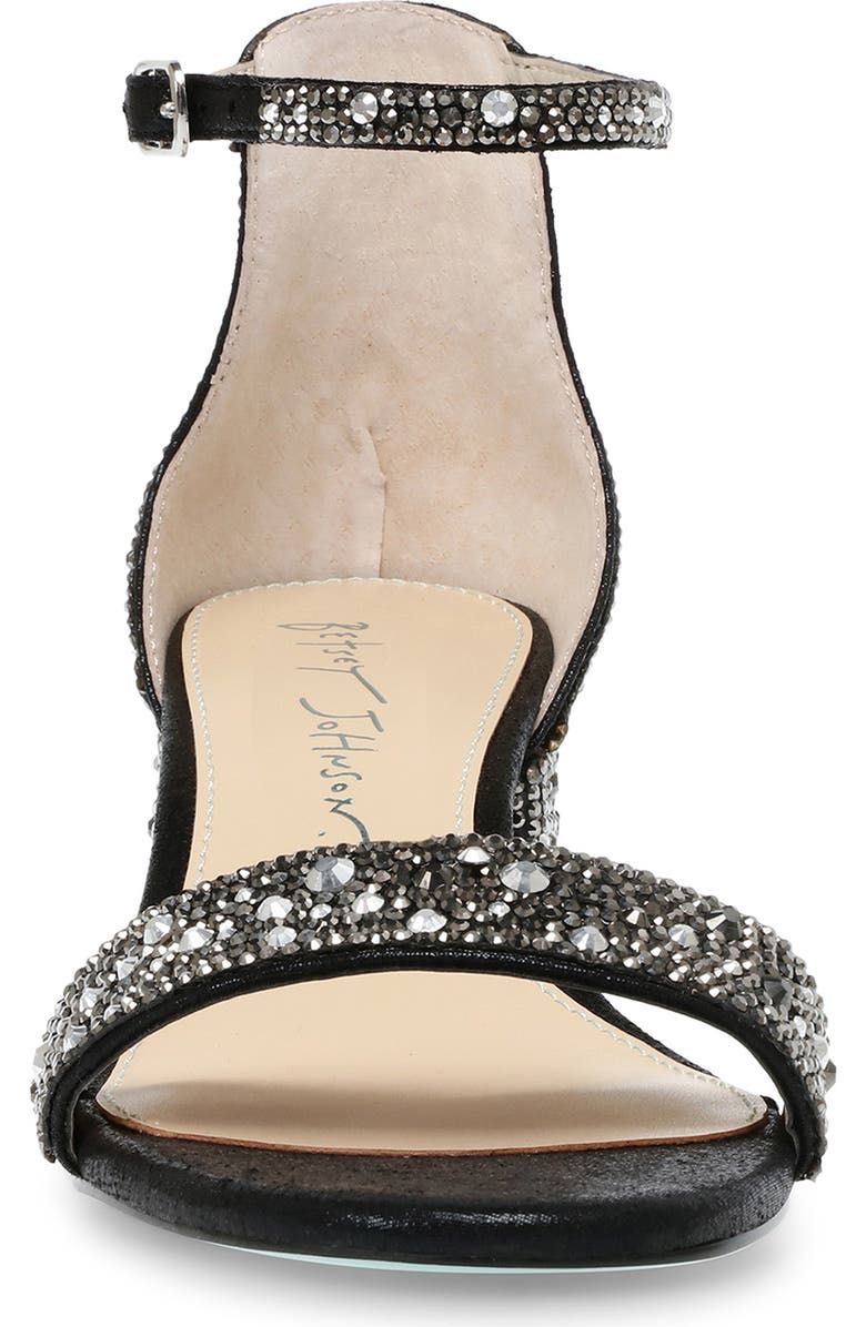 Betsey Johnson Mari Crystal Ankle Strap Sandal, Alternate, color,