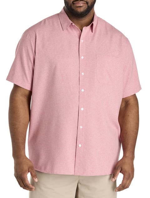 Big & Tall Microfiber Small Plaid Sport Shirt