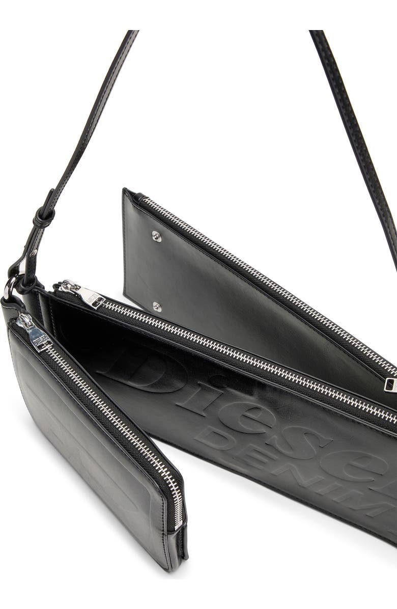 DIESEL<sup>®</sup> Flag-D-Modular Logo Embossed Shoulder Bag, Alternate, color, Black