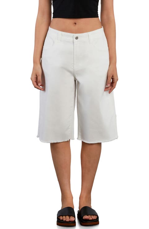 Longer Length Denim Shorts