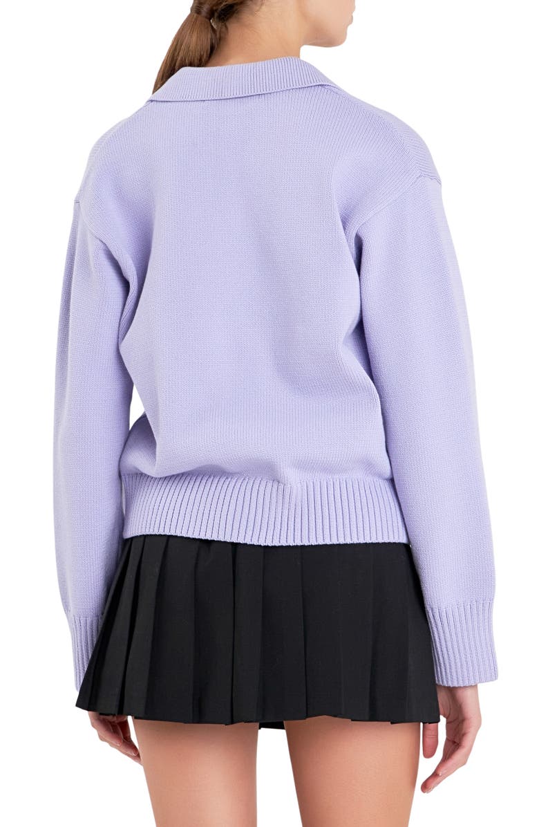 English Factory Rib Sweater, Alternate, color, Lilac