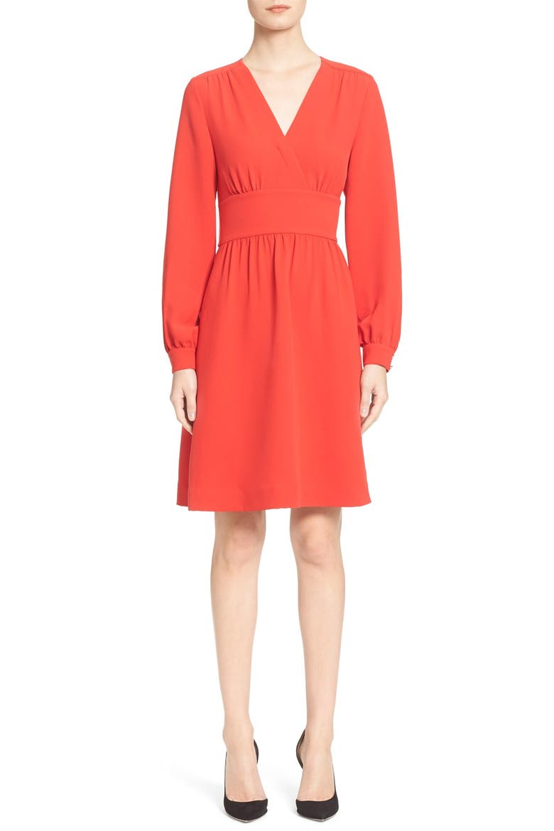 long sleeve tie dress, Alternate, color, LOLLIPOP RED
