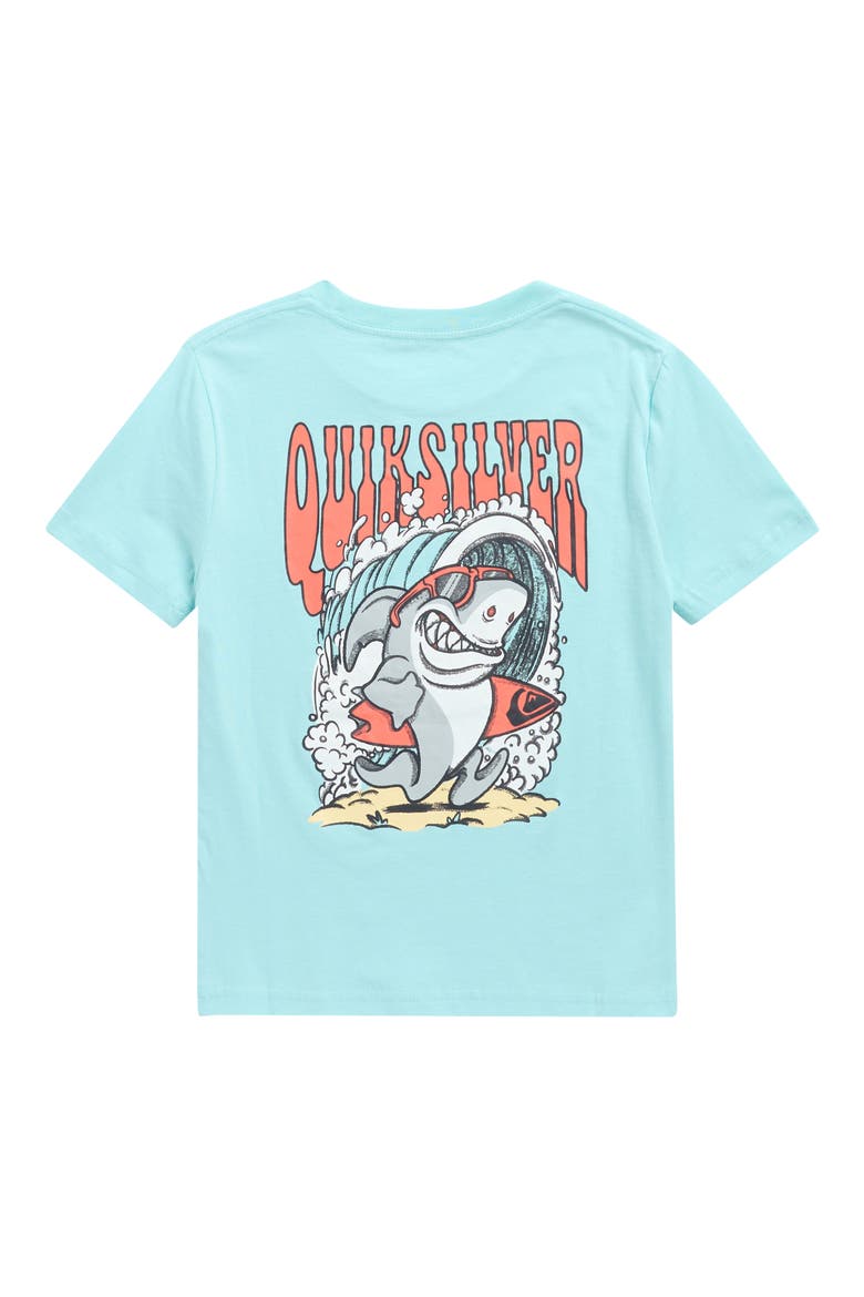 Kids' Shark Run Graphic T-Shirt, Alternate, color, ANGEL BLUE