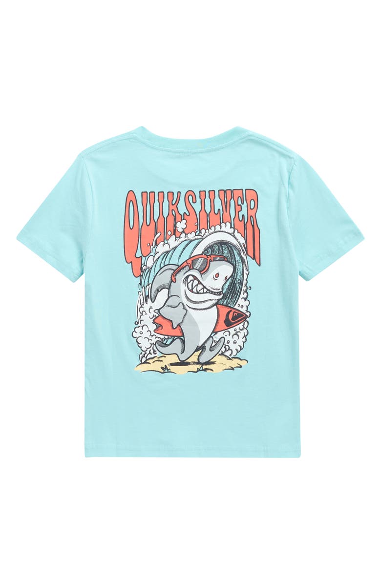 Quiksilver Kids' Shark Run Graphic T-Shirt, Alternate, color, Angel Blue