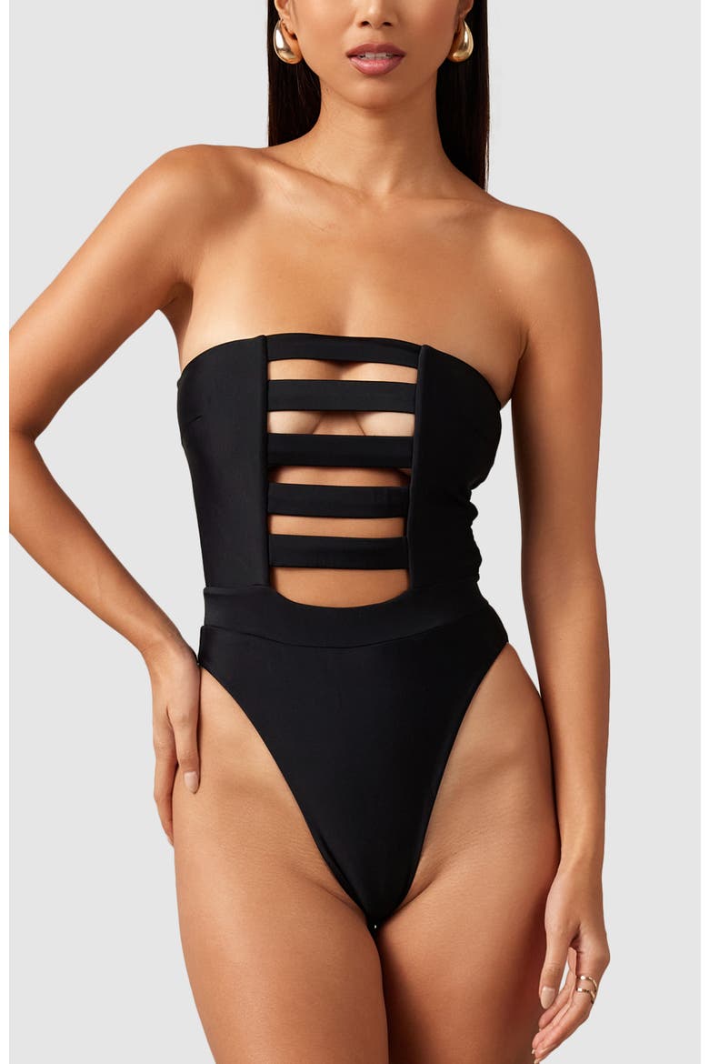 Zen One-Piece Swimsuit, Main, color, Black