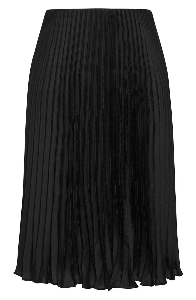 City Chic Selena Pleated Midi Skirt, Alternate, color, Black