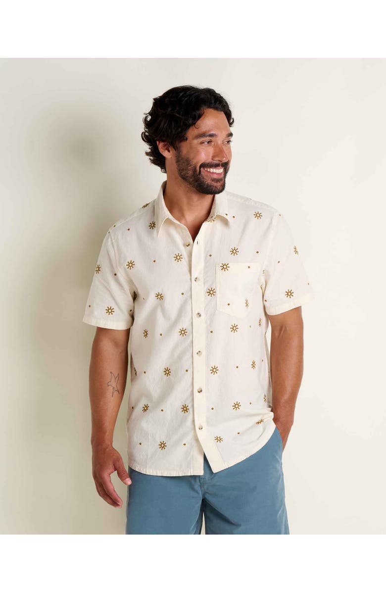 Toad & Co Airscape Short Sleeve Shirt Embroidered, Main, color, Natural Embroidery