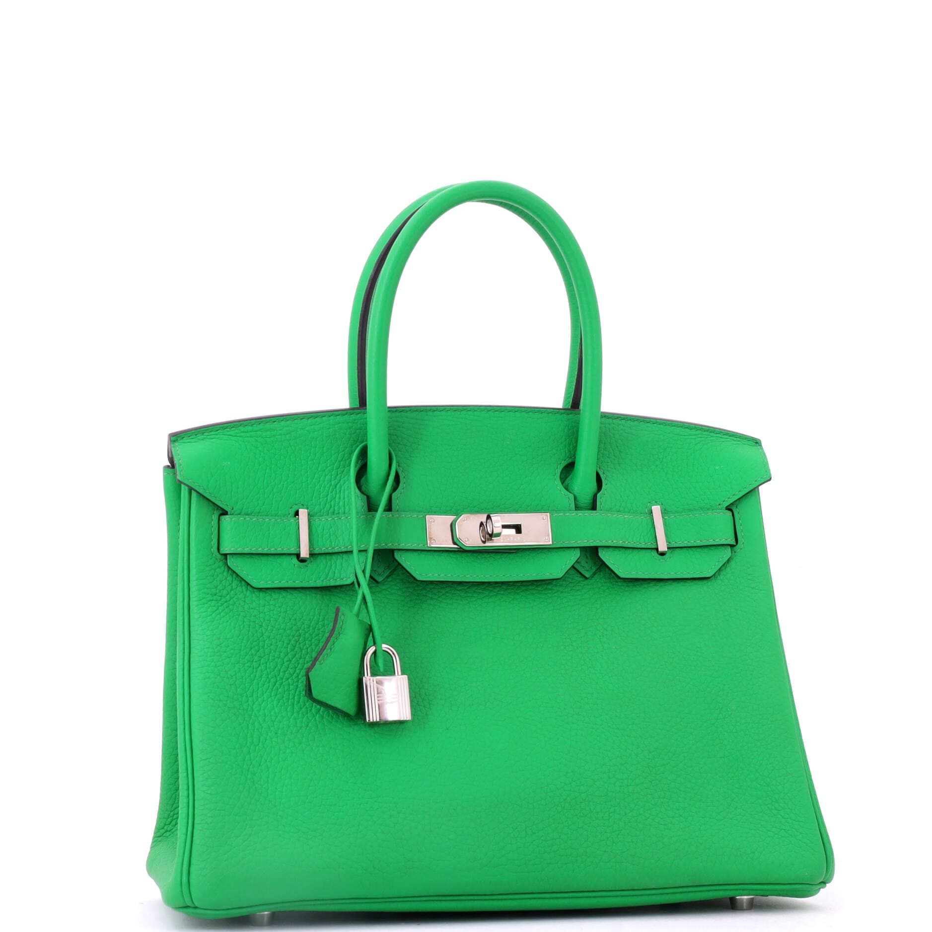 Birkin Handbag Green Clemence with Palladium Hardware 30, Alternate, color, Green
