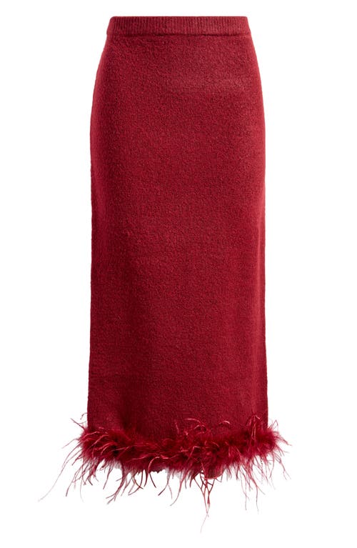 Shop Wayf Sadie Feather Trim Knit Skirt