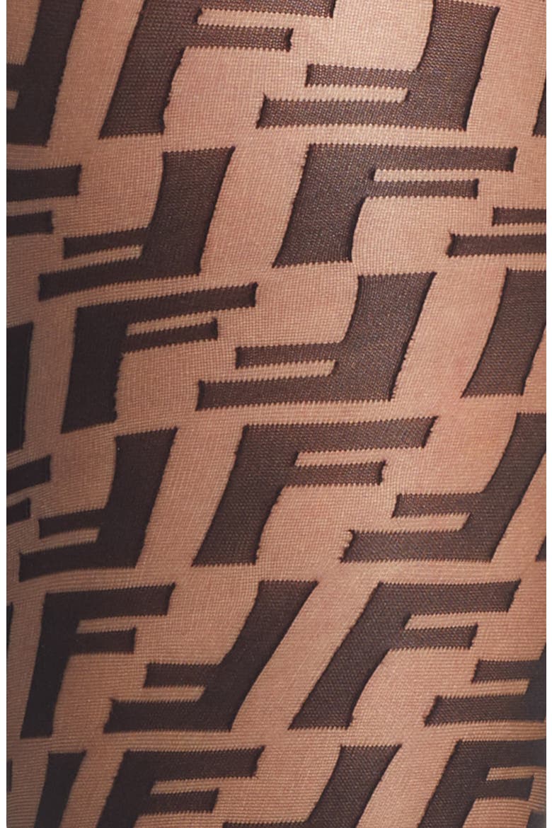 Double F Logo Tights, Alternate, color, BLACK