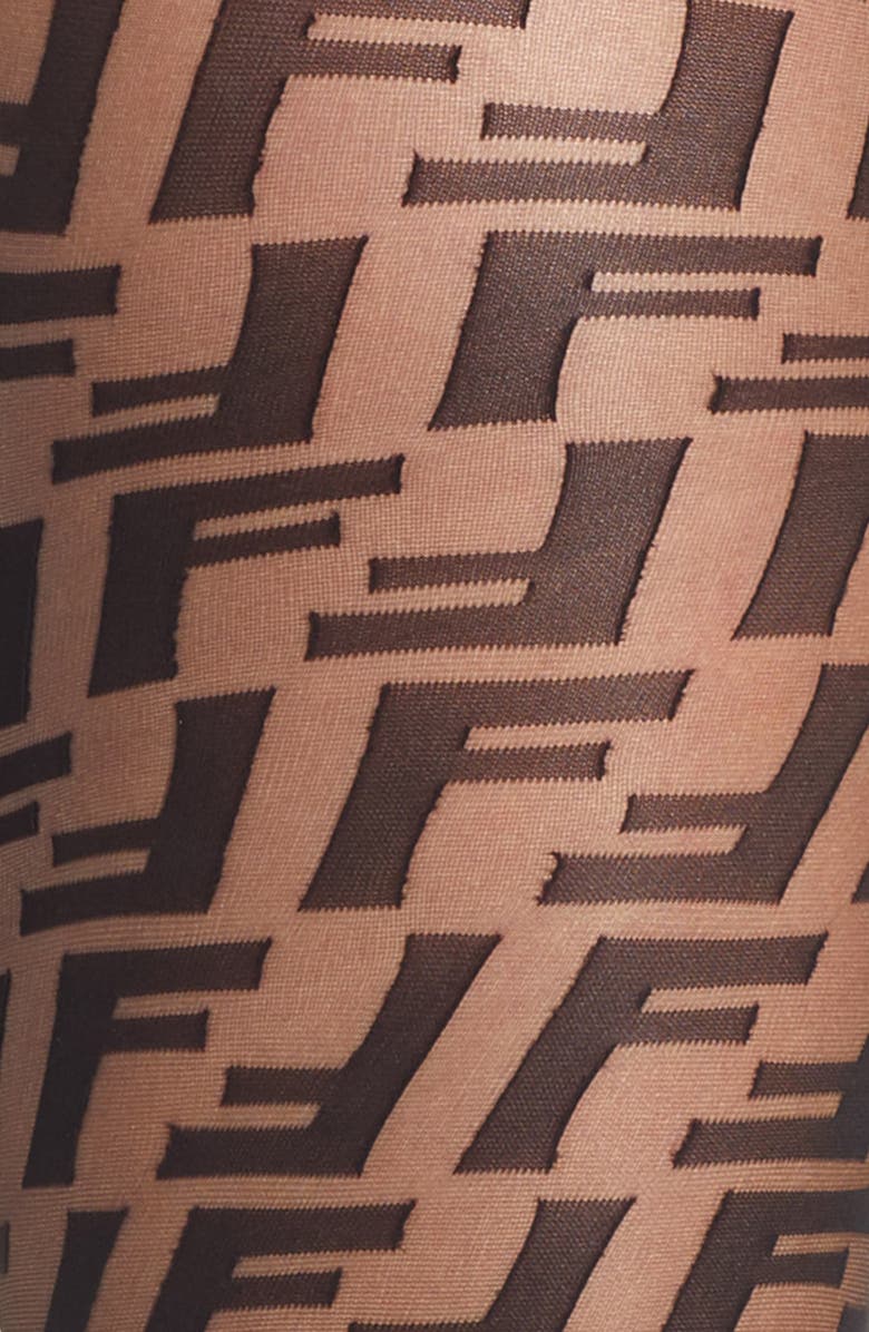 Fendi Double F Logo Tights, Alternate, color,