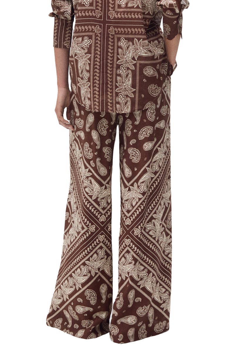 MANGO Paisley Print Wide Leg Pants, Alternate, color, 