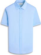 Bugatchi Miles OoohCotton® Bowling Pin Print Short Sleeve Button-Up Shirt
