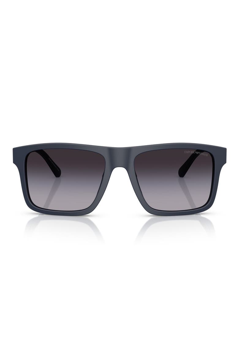 57mm Gradient Square Sunglasses, Main, color, MATTE BLUE / GREY GRADIENT
