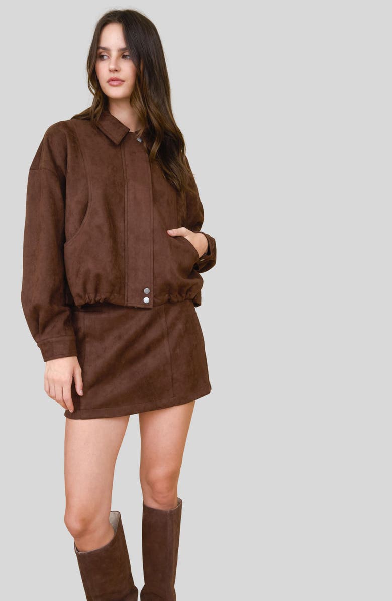 Blu Pepper Faux Suede Jacket, Alternate, color,