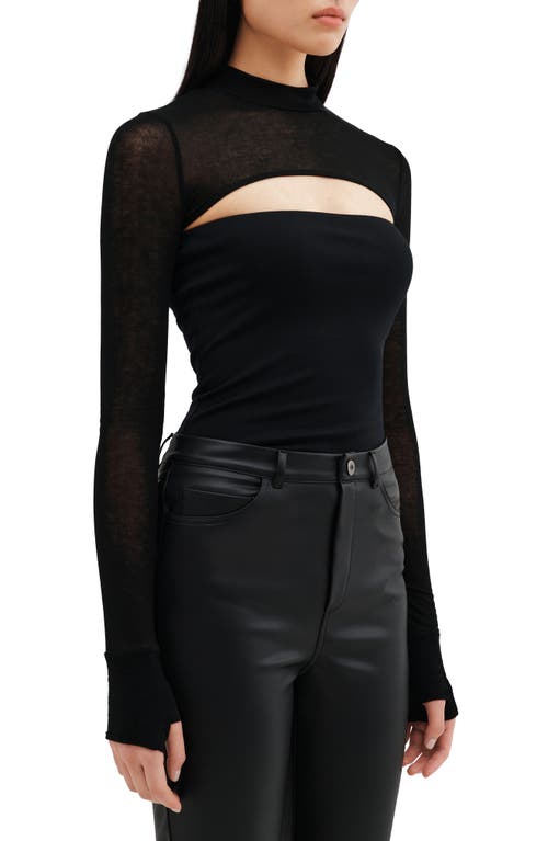 Two Lines By Marcella Graham Long Sleeve Bolero Top In Black