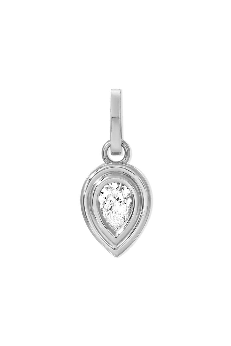 Groovy Diamond Pear Charm, Main, color, SILVER