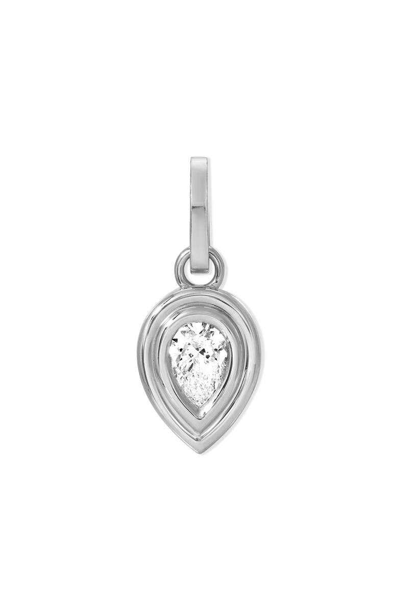 Adina Reyter Groovy Diamond Pear Charm, Main, color, Silver
