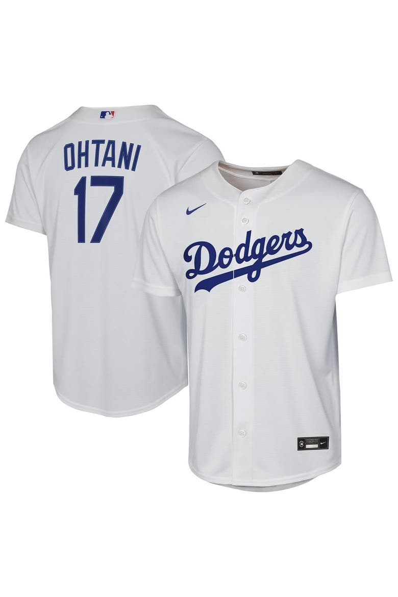 Youth Nike Shohei Ohtani White Los Angeles Dodgers Home Replica Player Jersey, Main, color, White