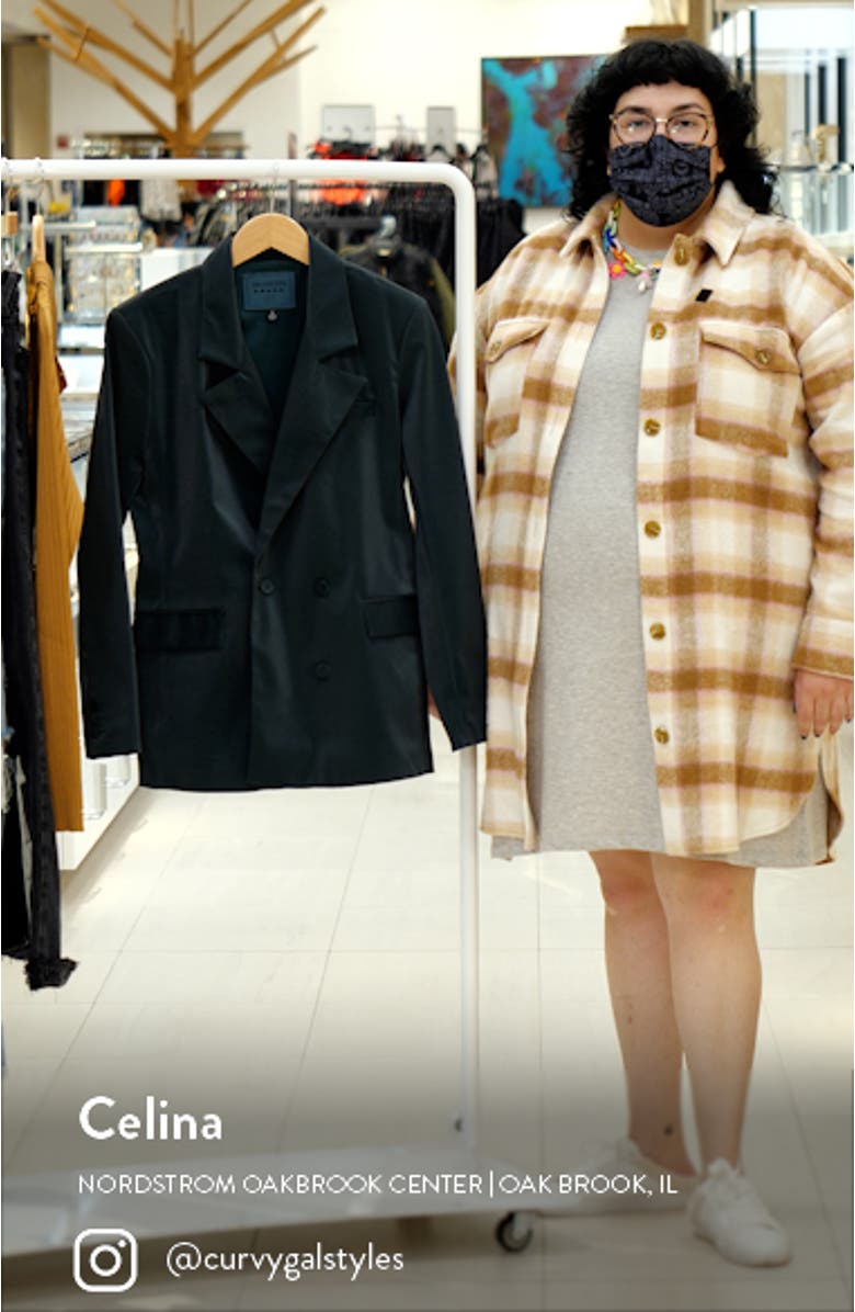 Double Breasted Faux Leather Blazer, sales video thumbnail