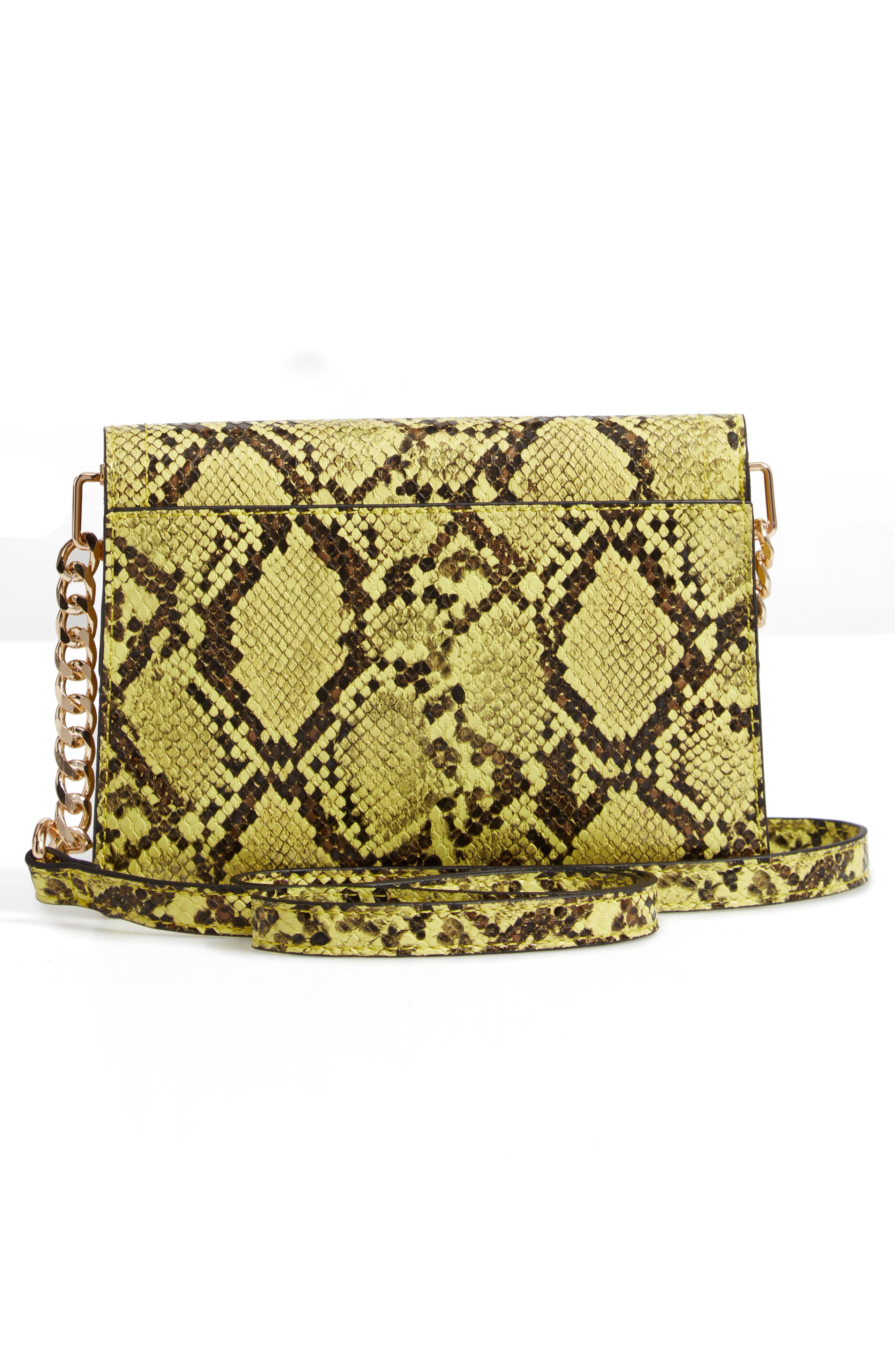 Topshop Selina Snake Effect Crossbody Bag, Alternate, color, 