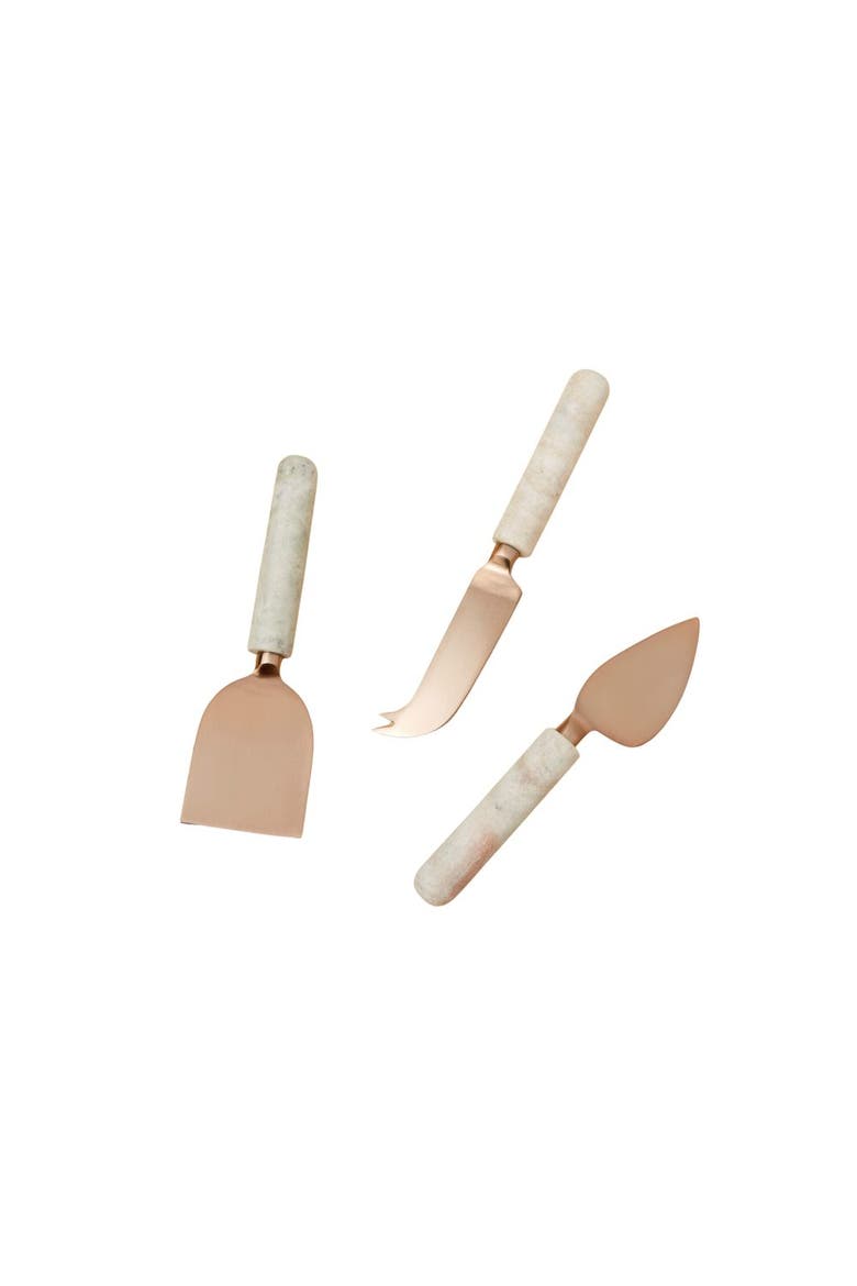 Waterfall Marble Cheese Set, Main, color, White