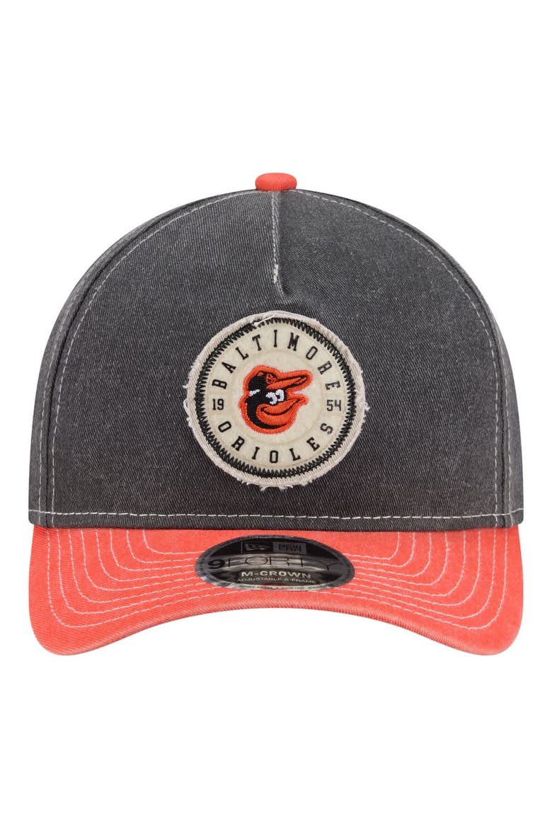 Men's New Era  Black/Orange Baltimore Orioles Felt M-Crown 9FORTY Adjustable Hat, Alternate, color, Black