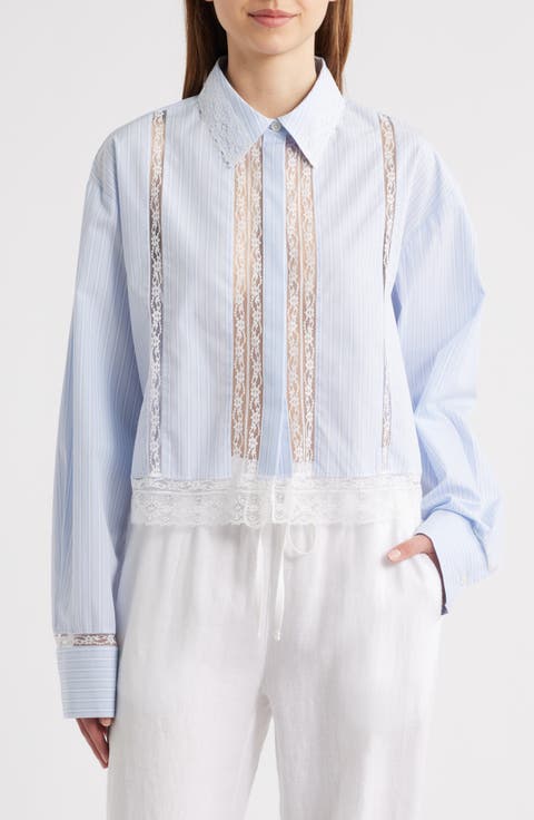 Delano Lace Panel Woven Shirt