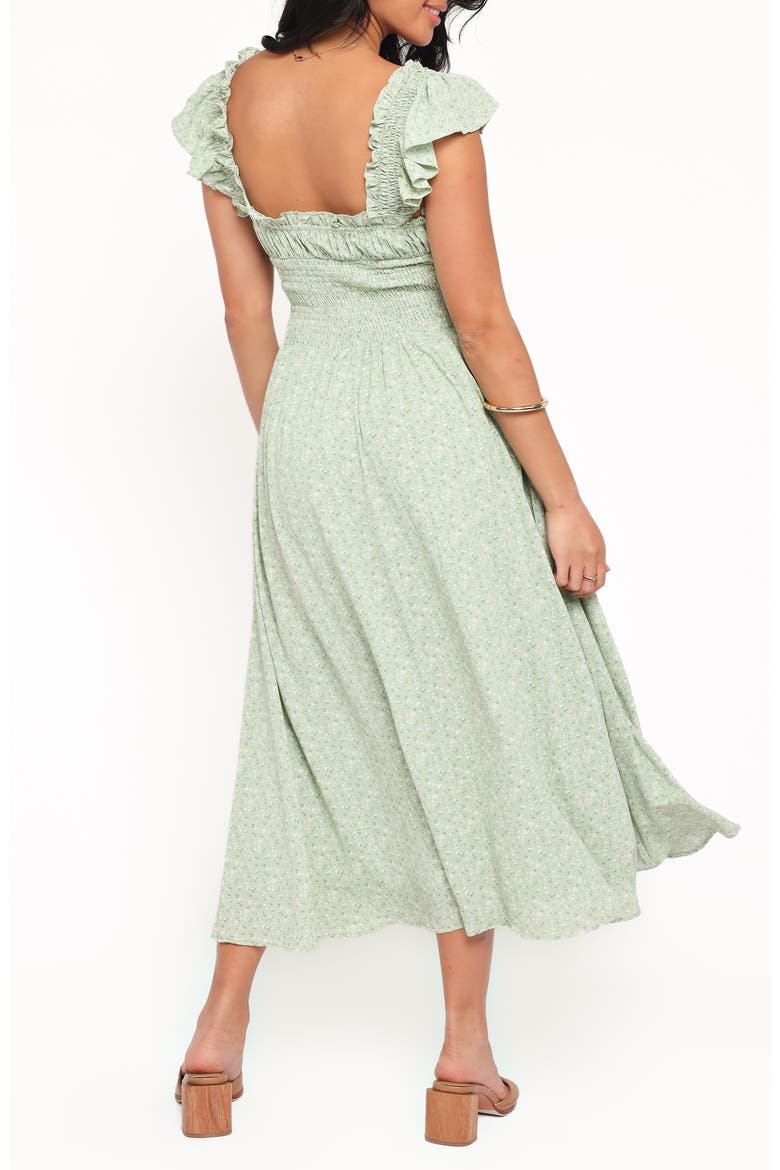 Bronte Floral Print Maxi Dress, Alternate, color, GREEN FLORAL