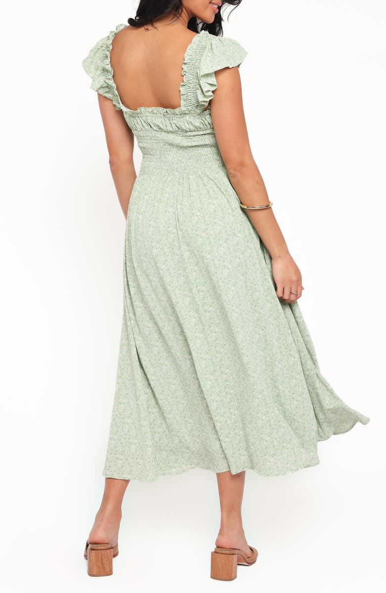 Petal & Pup Bronte Floral Print Maxi Dress, Alternate, color, Green Floral