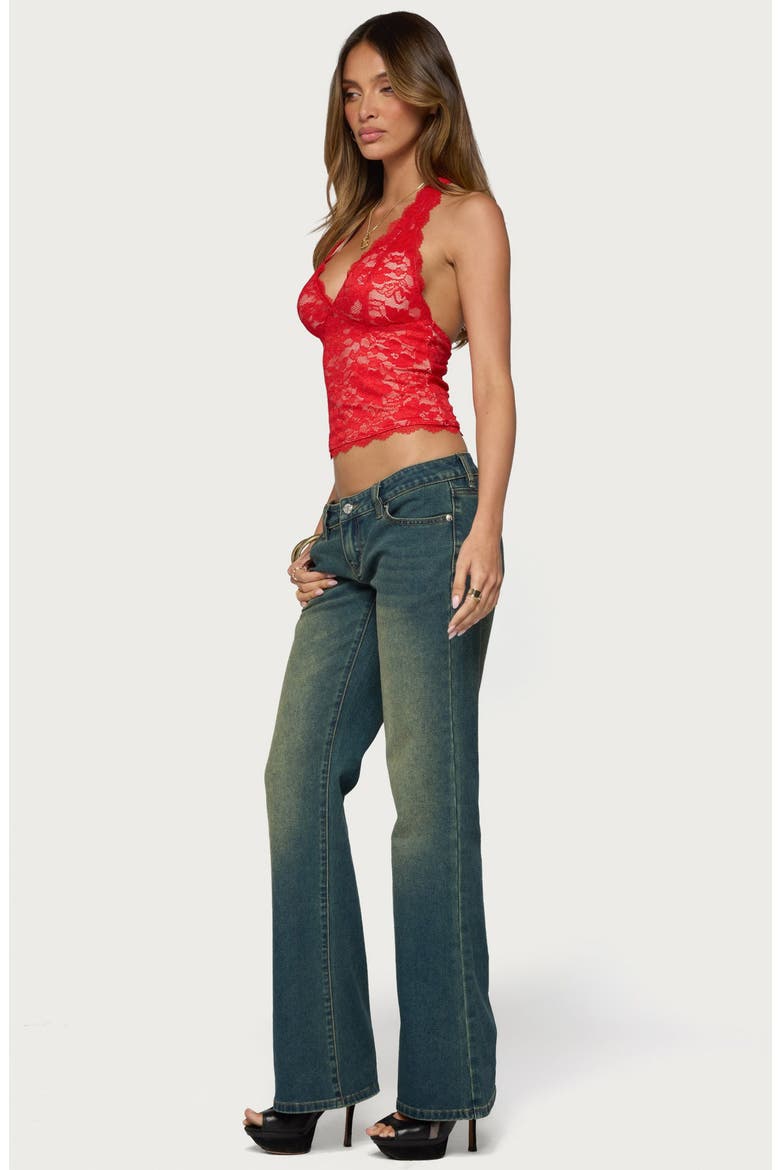 Dessa Lace Halter Top, Alternate, color, RED