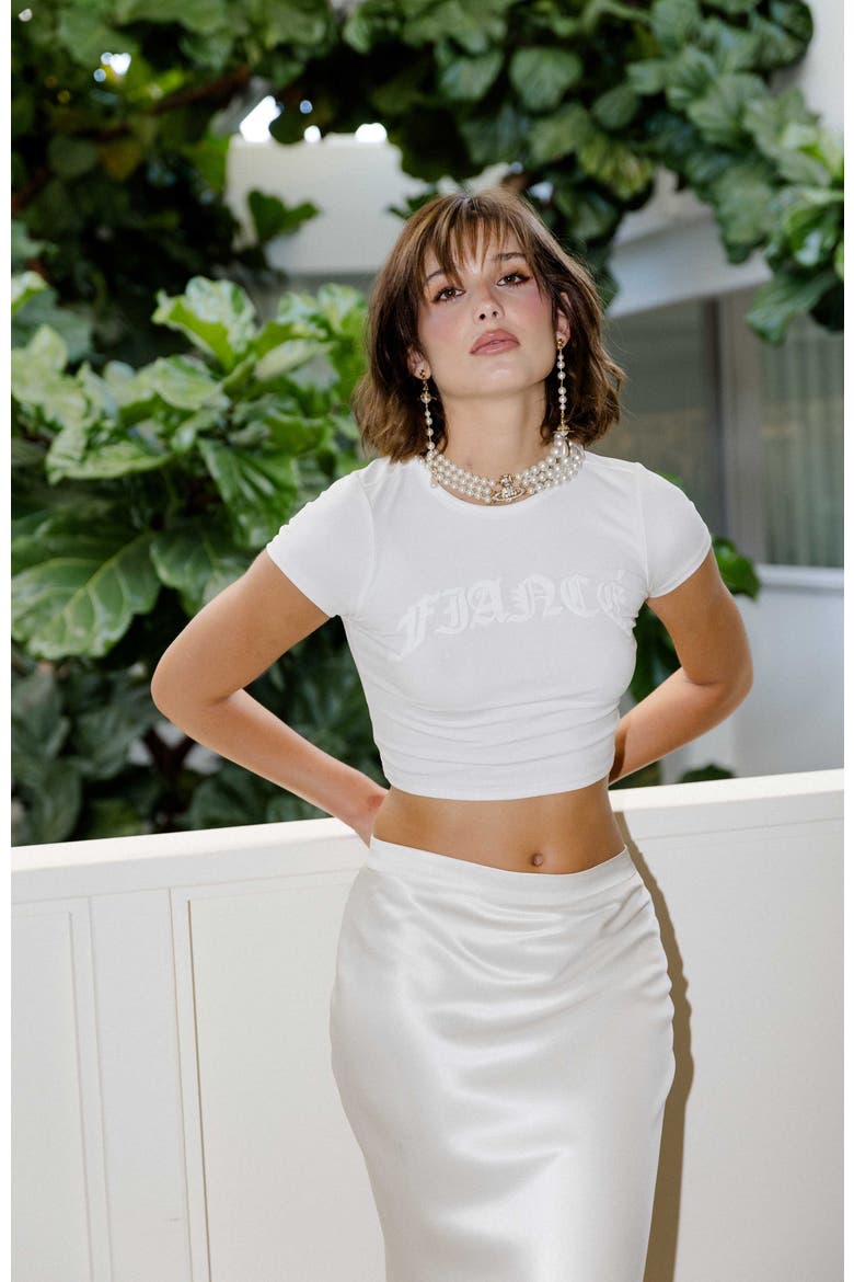 Fiance Baby Tee, Alternate, color, White