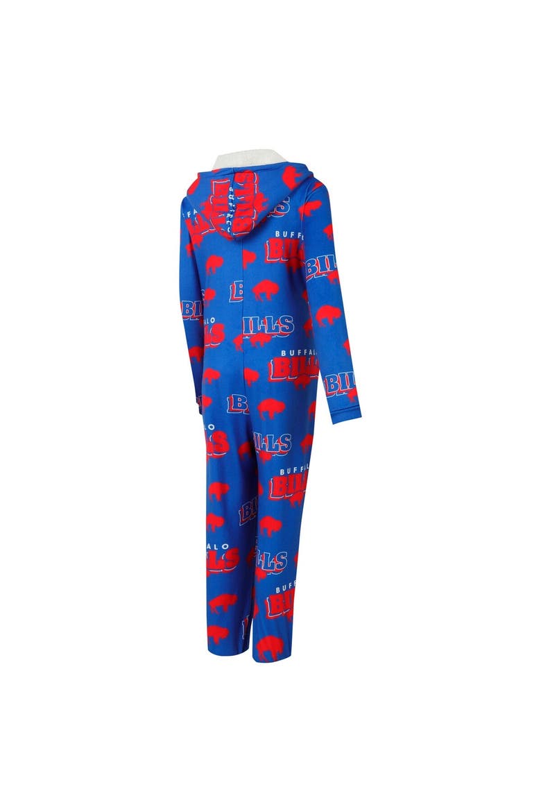 Women's Concepts Sport Royal Buffalo Bills Throwback Roadway Allover Print Microfleece Full-Zip Union Suit, Alternate, color, Royal