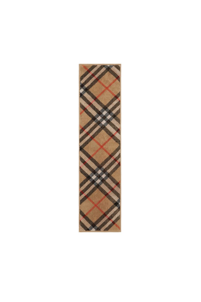 Skinny Check Cotton Towel, Alternate, color, Sand beige