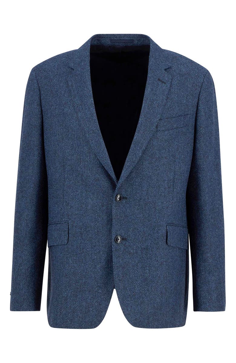 Barbour Firth Moons Wool Herringbone Sport Coat, Alternate, color, Navy