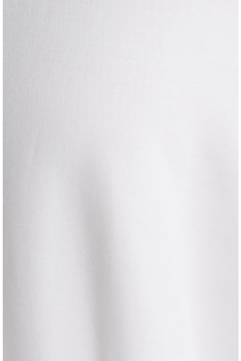 Erica Embroidered Detail Long Sleeve Cotton & Silk Dress, Alternate, color, WHITE
