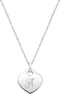 Tiny Blessings Sterling Silver Baby Heart & Engraved Initial 12-14" Necklace