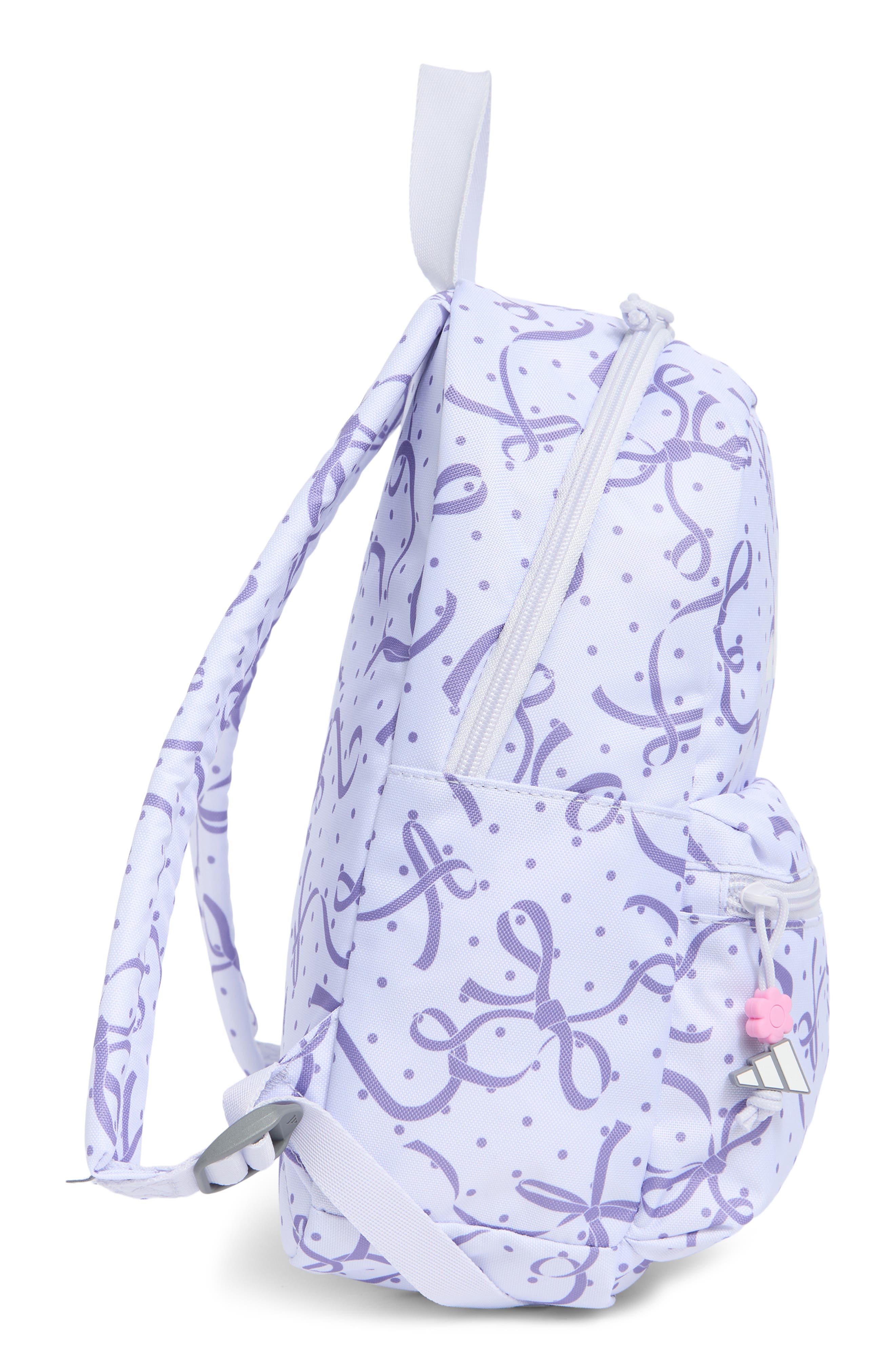 adidas Kids' Gotta Have It Backpack, Alternate, color, Bow Print Purple/ White
