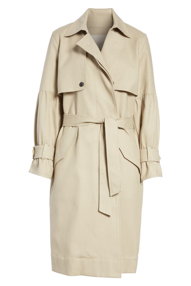 Alwena Cotton Trench Coat, Alternate, color, KHAKI