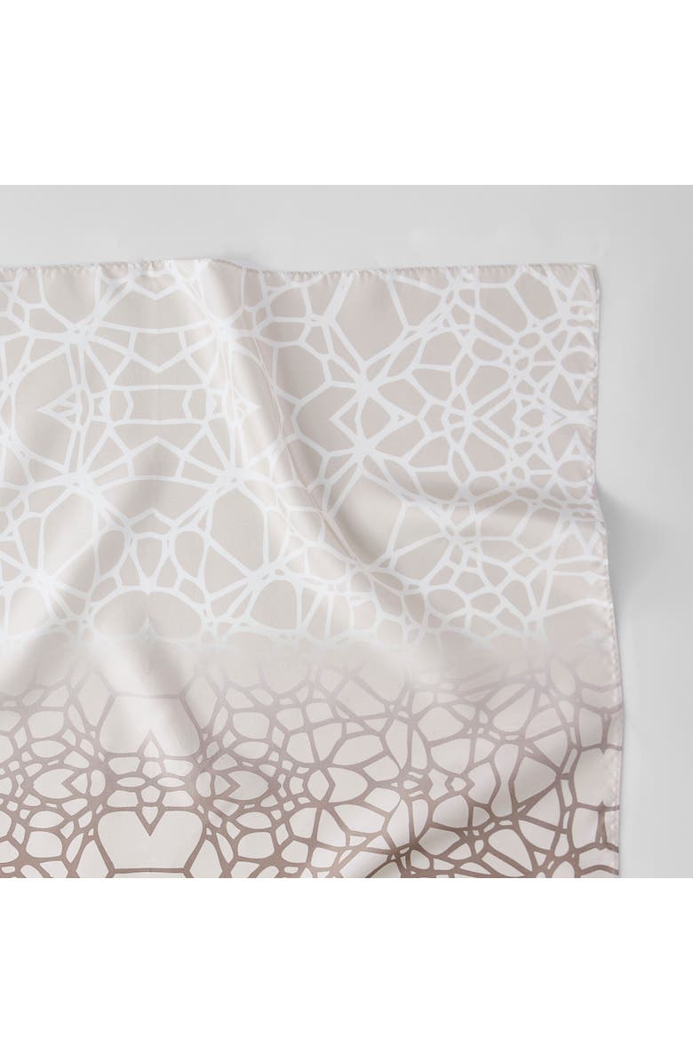 Chuks Collins x Lush Decor Ethereal Tangle Silk Scarf, Alternate, color, Ivory/Brown