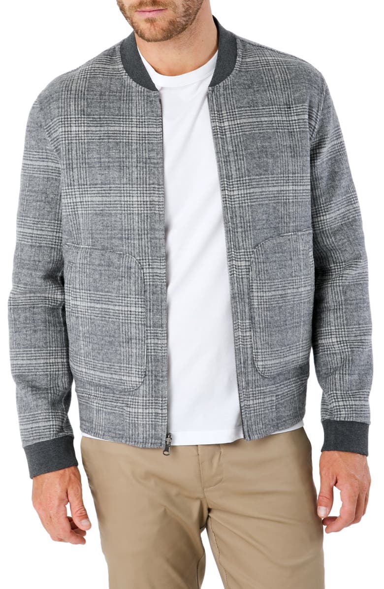 7 Diamonds Glasgow Slim Fit Reversible Wool Blend Bomber Jacket, Main, color,